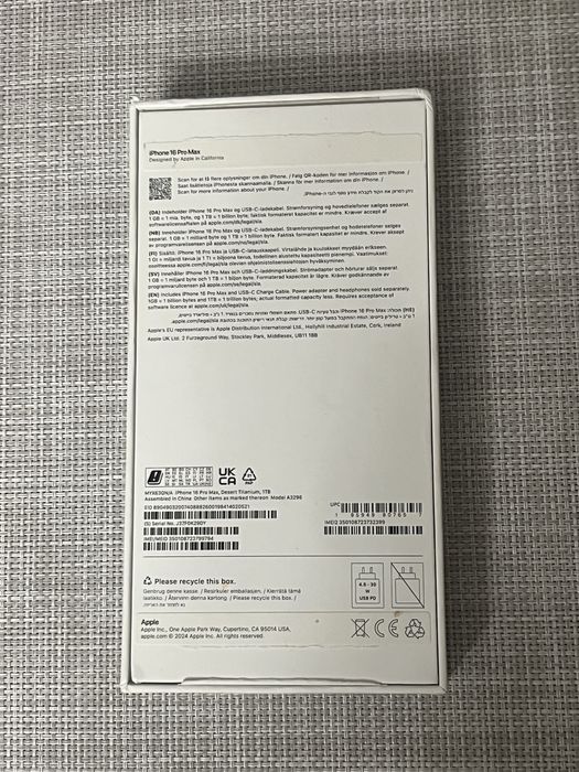 iPhone 16 ProMax,  1 TB  , culoare Desert Titanium, 92% baterie