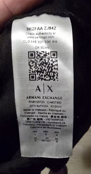Armani exchange тениска с яка M размер
