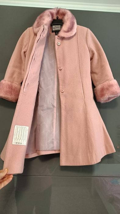 Palton elegant pt fetițe Roz