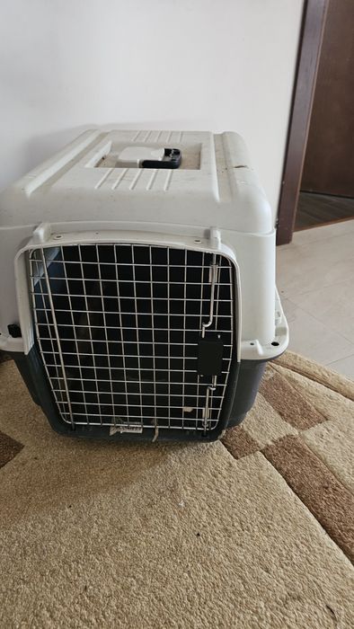Cușcă transport câini și pisici Karlie Nommand M 67x51x47 cm gri-alb
