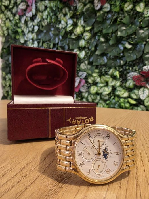 Часовник Swiss Rotary Gold Tone 34mm 1990