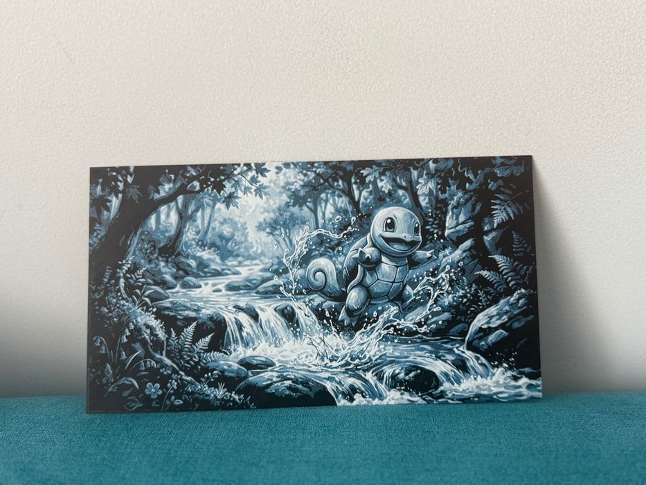 Tablou 3D printat – Squirtle Pokémon Art | Decor gaming/anime handmade