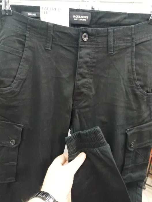 Карго панталон Jack and Jones W33 W34 W36 долнище черен