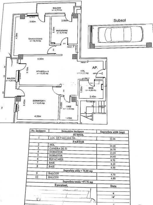 Apartament de vanzare in Sibiu, 77 mp, mobilat si utilat, cartier Alma