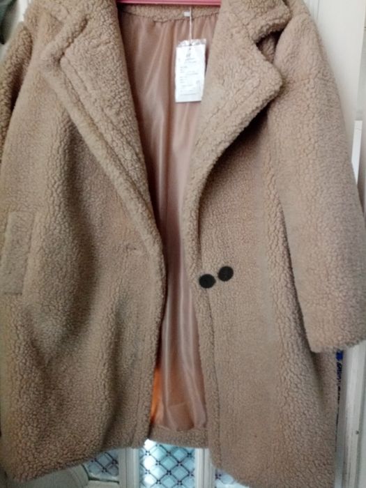 Шуба Тедди, цвет бежевый размер 56.