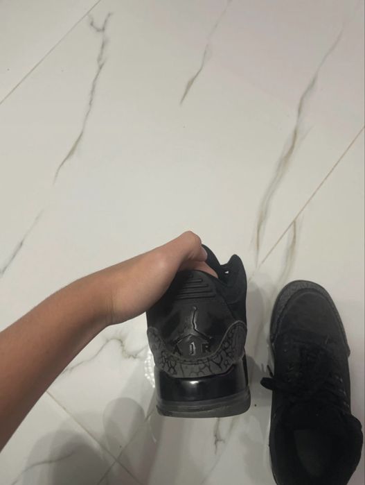 Papuci jordan 3 black cat