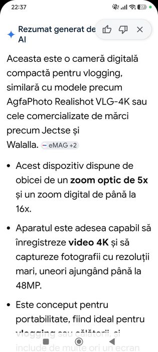 Aparat foto  pentru blog