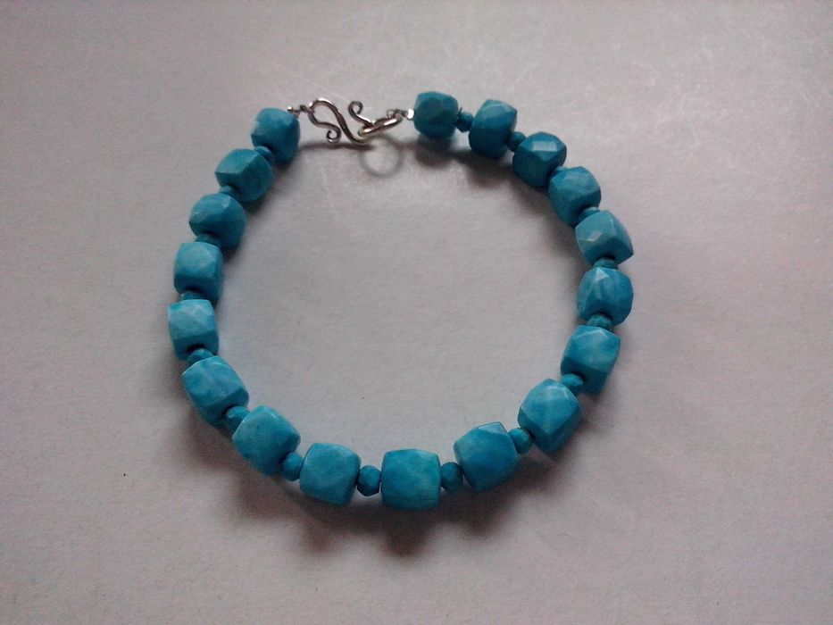 bratara argint si pietre semipretioase naturale,turcoaz si quartzit