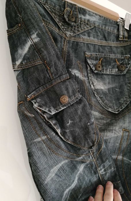 Fusta Mini Bleu denim model army masura M cu buzunare