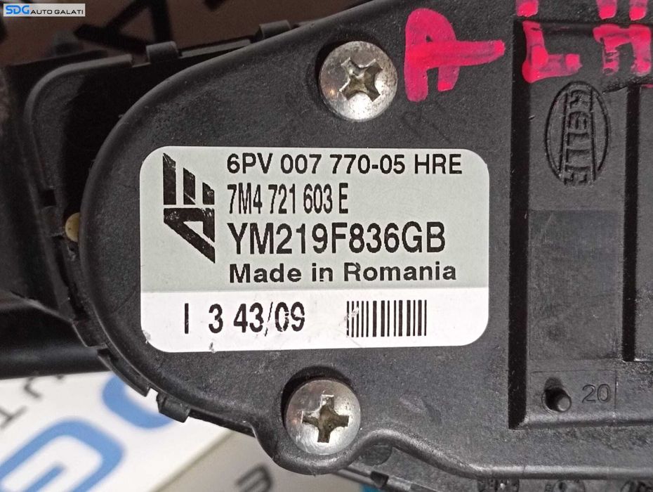 Pedala Acceleratie Seat Alhambra 1.9 TDI 2001 - 2005 Cod 7M4721603E YM219F836GB [M5210]