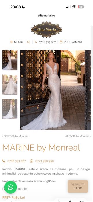 Rochie de mireasă Elite Mariaj Marine by Monreal