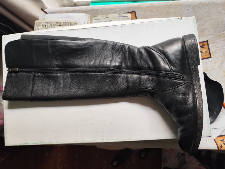 Сапоги кожаные женские