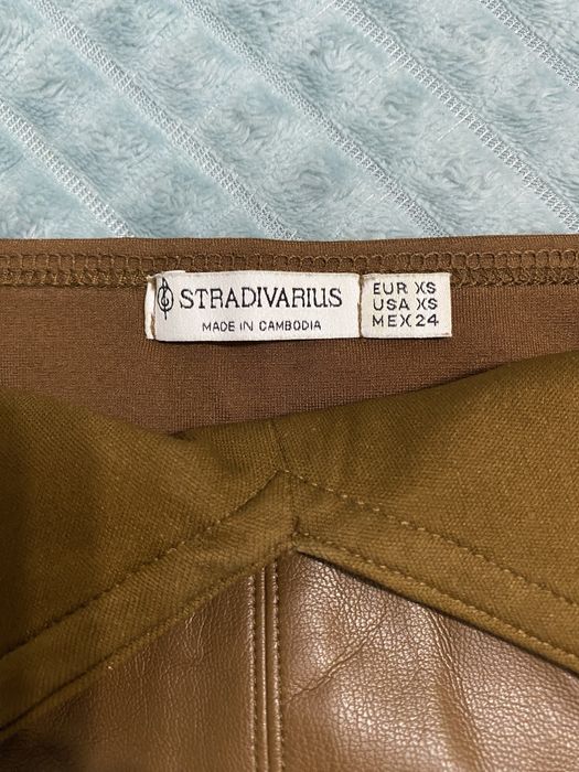 Кожанный коричневый топ