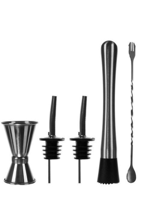 Set bar pentru cocktailuri Ruhhy, 6 piese, otel inoxidabil