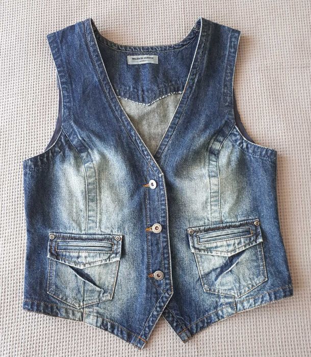 Дамски зелен елек  TAIFUN – M, Дънков елек - М - 2 бр.