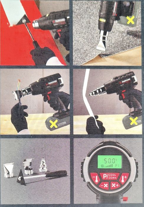 Ъглошлайф 20v ф76мм, Пистолет горещ въздух 20v, Длета за дърворезба