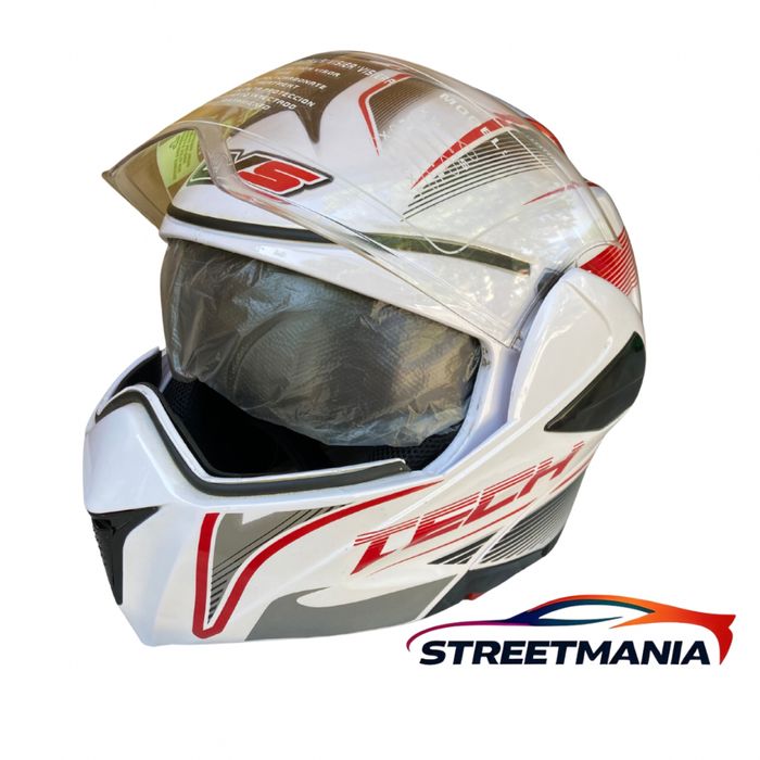 Модуларна каска за мотор скутер Л, Хл / бяла каска скутер L/XL