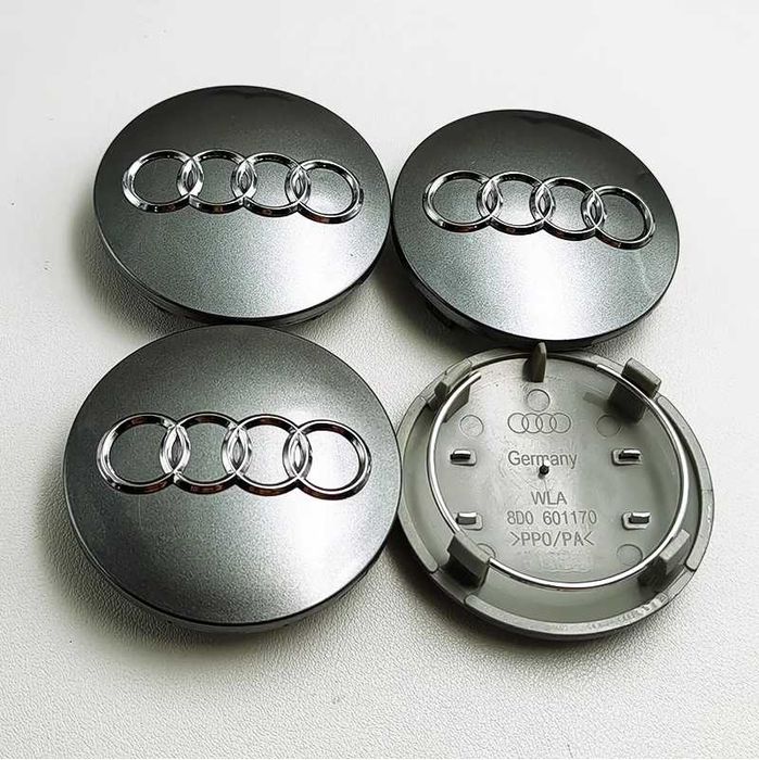 Капачки за джанти Ауди/Audi 60/68мм Черни/Сиви