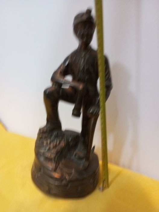 Statuetă bronz miner h 32 cm