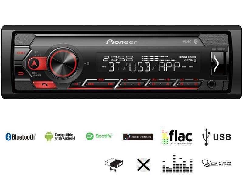 Автомобилно радио Pioneer MVH-S320BT 1-DIN Bluetooth USB