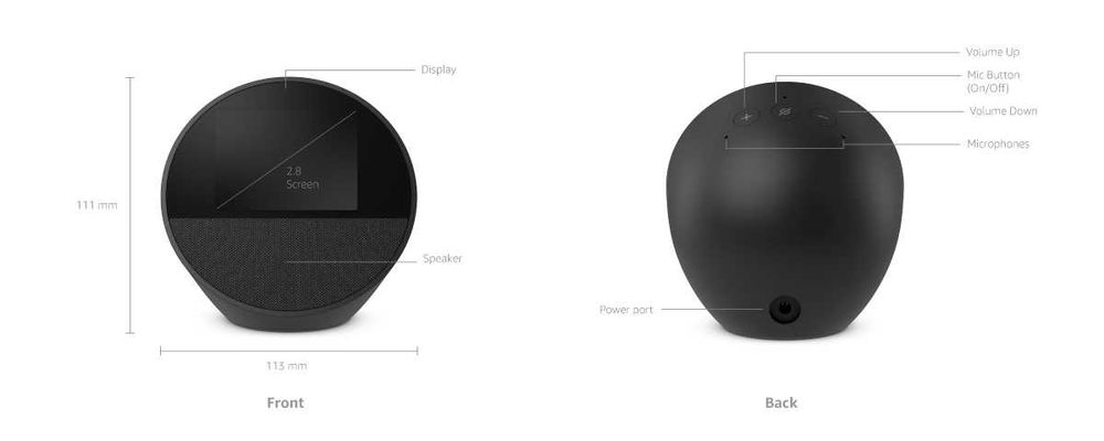 Echo Spot 2024-Smart тонколонка с дисплей и Alexa+ черен цвят/текстура