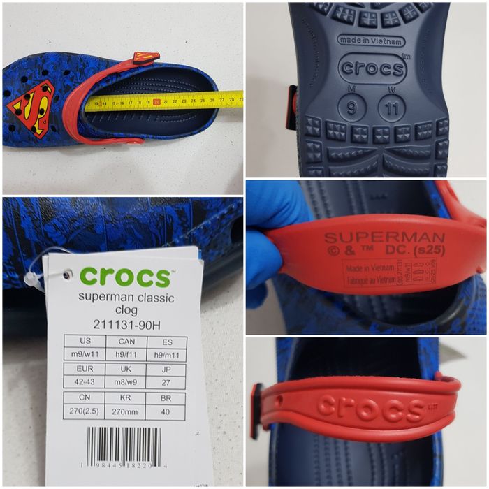 Saboți CROCS Superman Classic Clog 211131 Albastru, șlapi, papuci de vară, mărimea 42 - 43 EU unisex