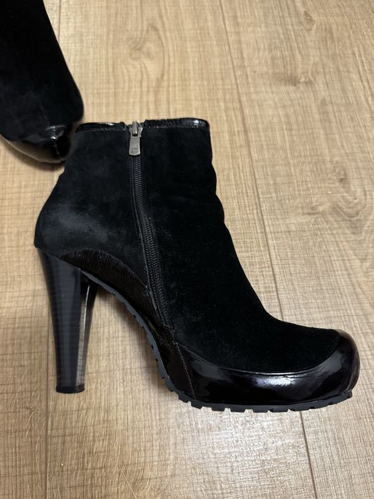 Боти GiAnni на ток от естестен велур