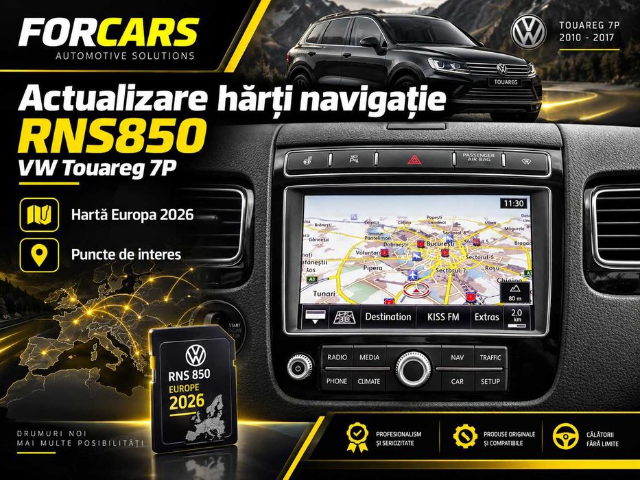 SD Card hărți Europa + România navigație RNS 850 VW Touareg 7P