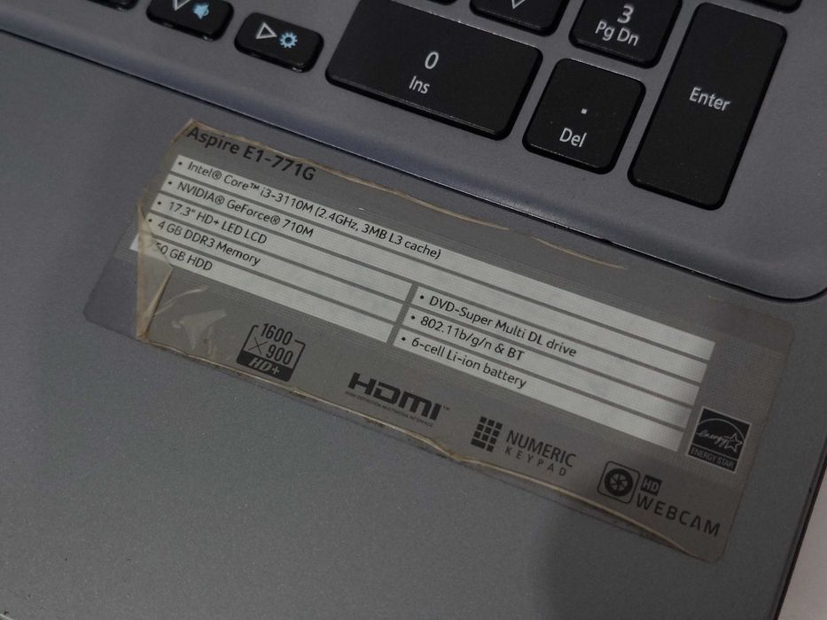 4GB RAM i3-3110m 17.3" лаптоп Acer Aspire E1-771G 240GB SSD | Nvidia