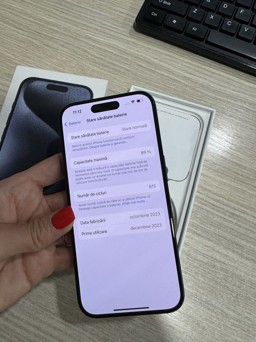 iPhone 15 Pro, 256GB, 5G, Blue Titanium, Impecabil/CA NOU!!!