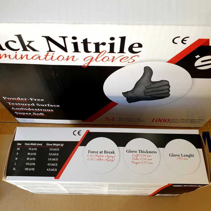 Черни еднократни нитрилни ръкавици нитрил