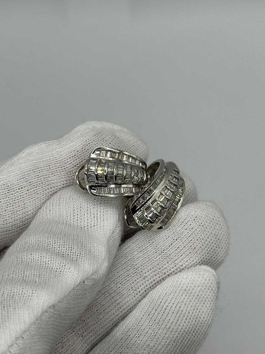 CERCEI AUR alb 14K + DIAMANTE TOP = 2.70CT - VVS1 - F - 12g. + Certificat !