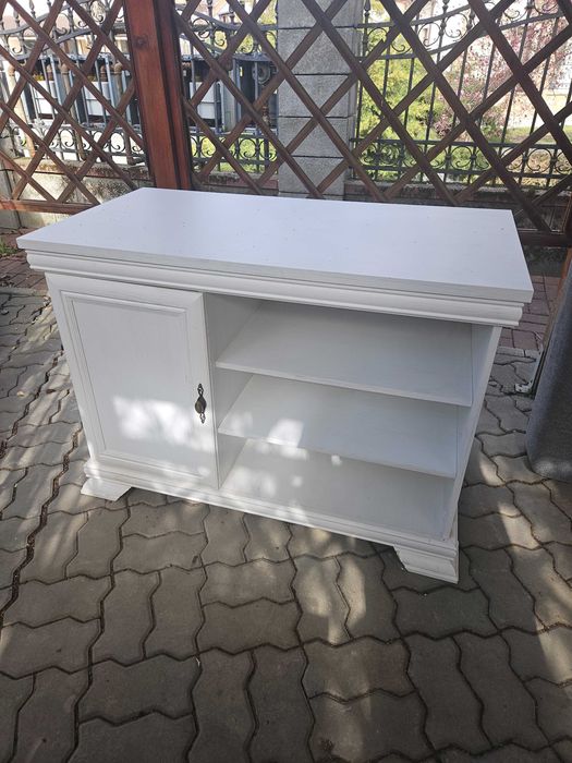 Comodă TV Mobexpert albă – stare foarte bună