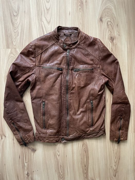 BE EDGY / мъжко кожено(естествена) яке S/M