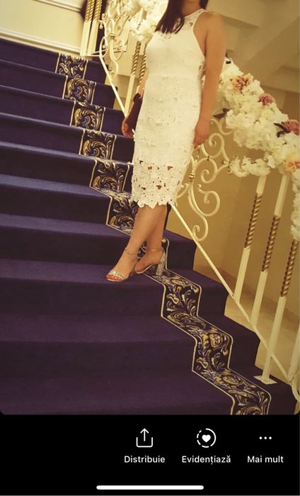 Rochie dantela subtire alba