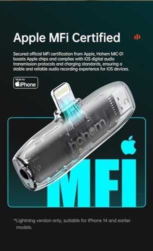 Нов Професионален Безжичен Микрофон hohem за iPhone/iPad, 2 TX + 1 RX