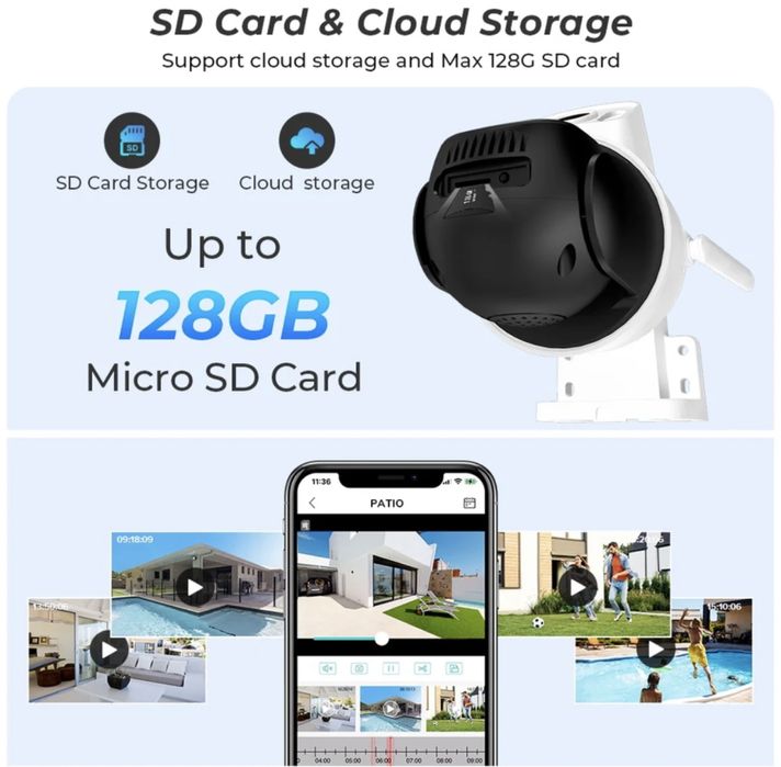 Wi Fi двойна камера 8MP 4K ULtraHD + Карта памет 64GB