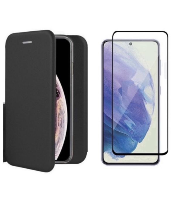 OPPO A38/A57/A58/A78/A98 - Husa Flip Case Neagra si Folie Sticla Compl
