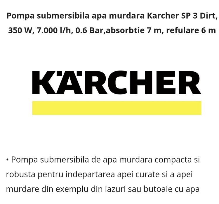 Karcher SP3 nu bosch sau makita