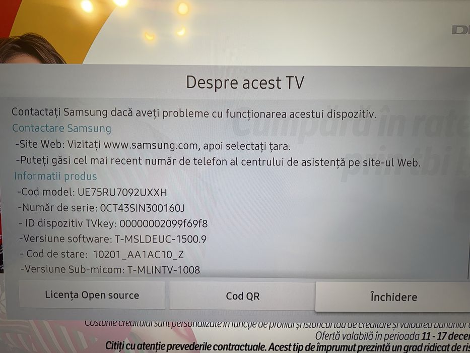 TV Samsung 75” 4K Smart – UE75RU7092
