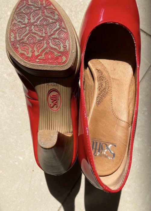 Pantofi rosii piele lacuita, Sofft, 37,5