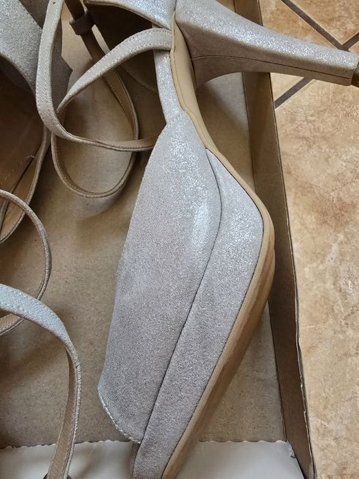 Pantofi toc 8 cm piele naturala 38