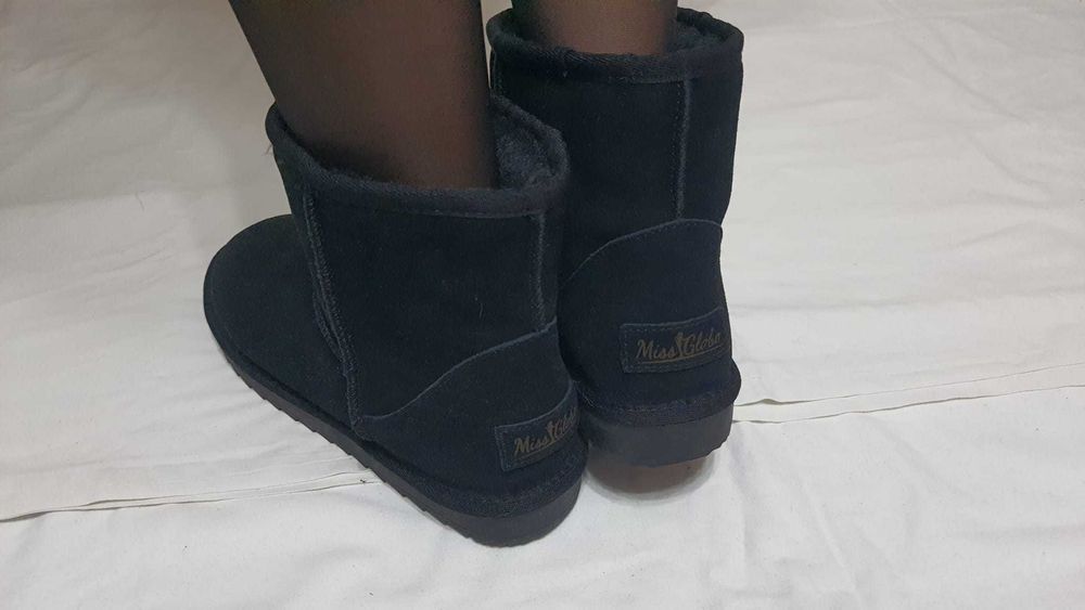 Ghete trendy stil UGG piele naturala imblanite Miss Globo marimea 41