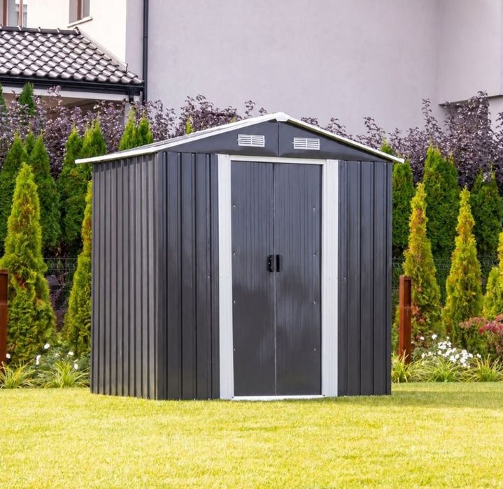 Casuta de gradina premium metalica magazie depozitare usi cuisante baza metalica 213x195x195 CM