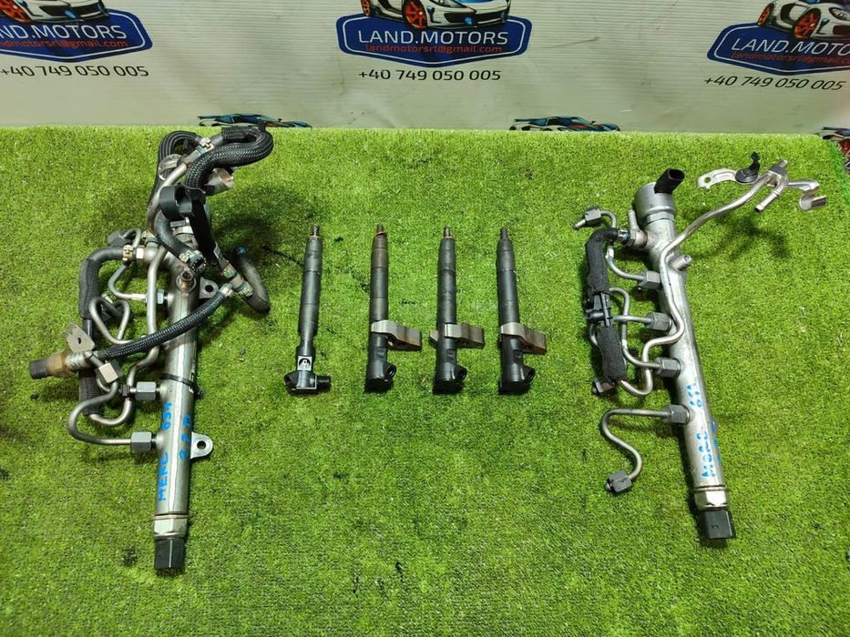 KIT INJECTIE / RAMPA INJECTOARE ( 2 BUC.) + INJECTOARE (4 BUC) MERCEDES BENZ W204 W212 C250 2.2 DIESEL COD MOTOR 651 EURO 5 COD OEM A6510700595 / A651