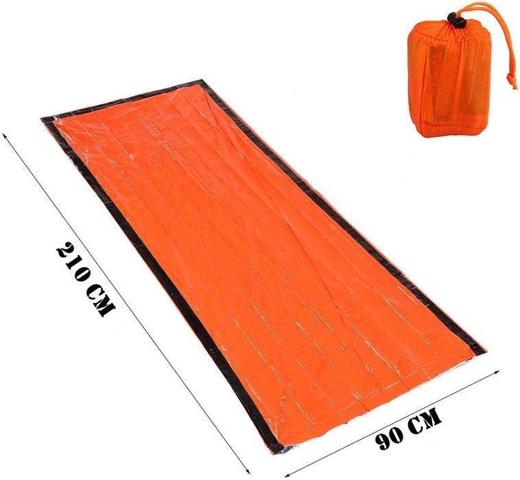 Sac dormit IdeallStore®, Sleep Tight, polietilena, 210x90, portocaliu