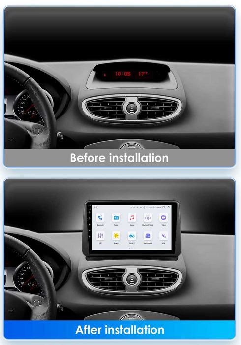 Мултимедия 9" за Renalut Clio 3 Android 14 навигация CARPL;AY RDS DSP