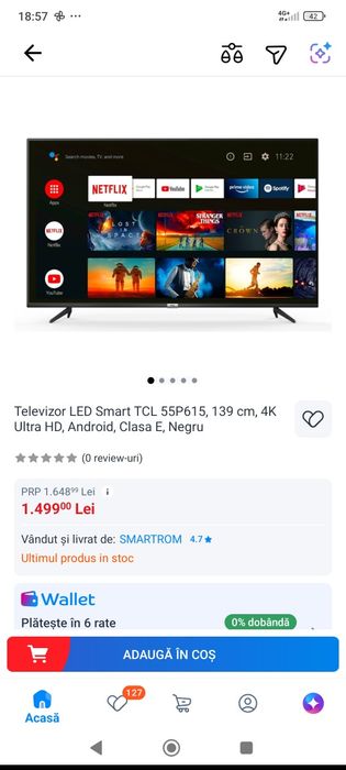 Tv TCL 139cm display lovit