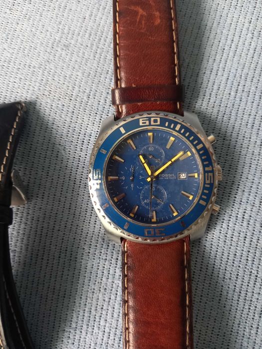 trei ceasuri de mana,fossil blue,orient automatic