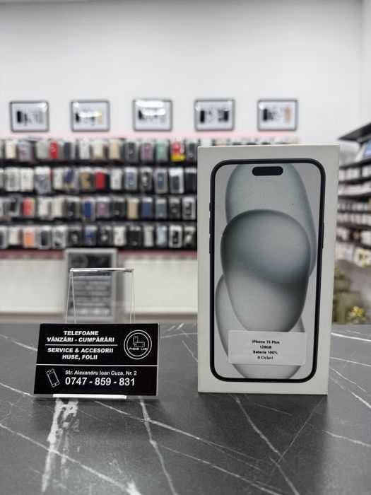 iPhone 15 Plus - 128Gb - Baterie 100% - 0 Cicluri - Garantie 12 Luni
